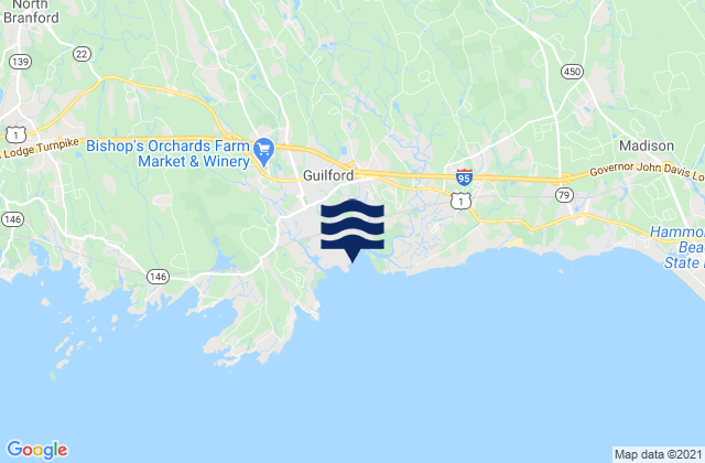 Mappa delle Getijden in Jacobs Beach, United States
