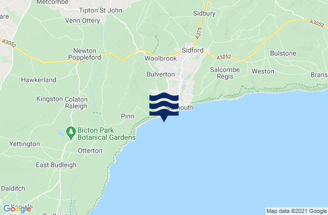 Mappa delle Getijden in Jacobs Ladder Beach, United Kingdom