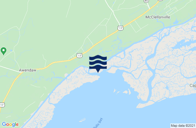 Mappa delle Getijden in Jamestown (Santee River), United States
