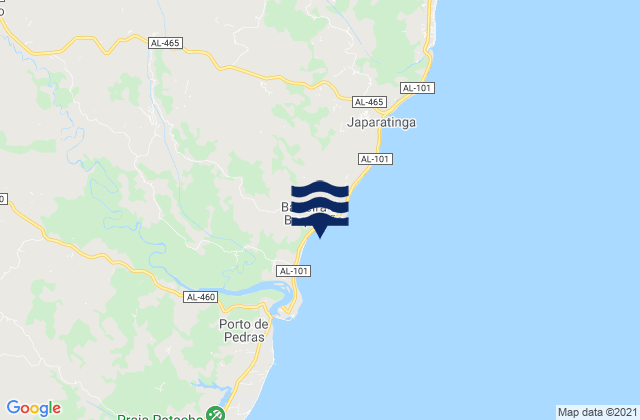 Mappa delle Getijden in Japaratinga, Brazil