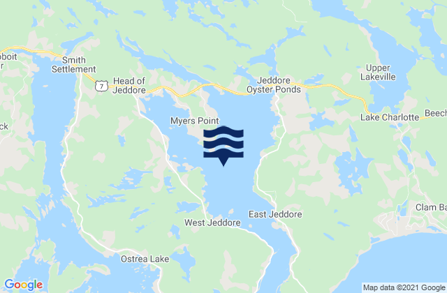 Mappa delle Getijden in Jeddore Harbour, Canada