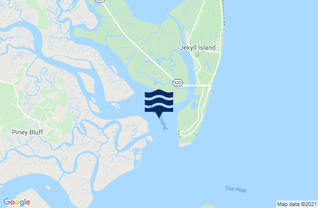 Mappa delle Getijden in Jekyll Point, Jekyll Sound, United States