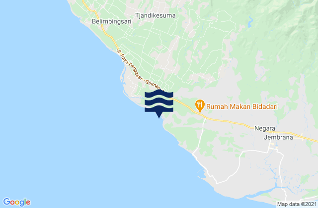 Mappa delle Getijden in Jembrana Subdistrict, Indonesia