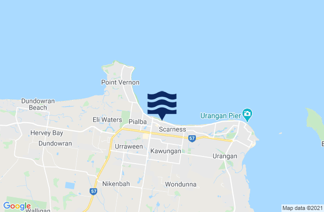Mappa delle Getijden in Jensen Bay, Australia