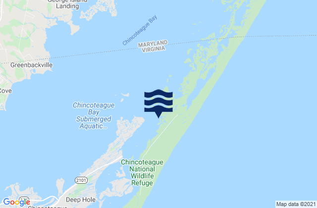 Mappa delle Getijden in Jesters Island, United States