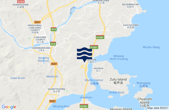 Mappa delle Getijden in Jiangnan, China