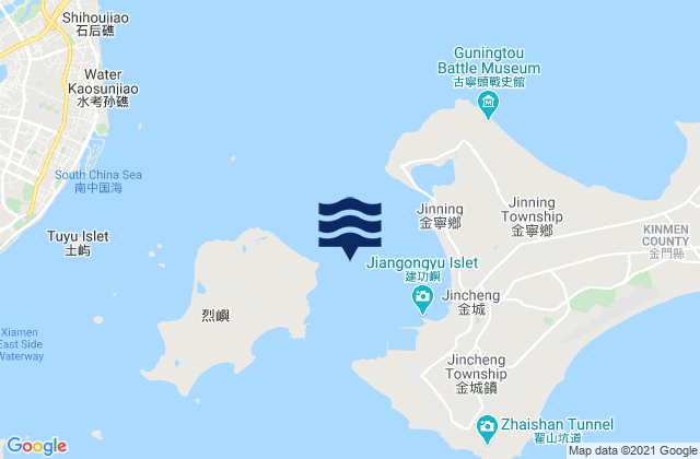 Mappa delle Getijden in Jinlie Shuidao, Taiwan