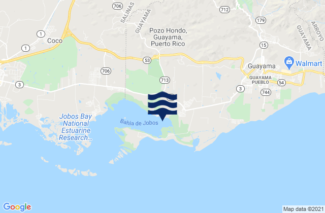 Mappa delle Getijden in Jobos Barrio, Puerto Rico