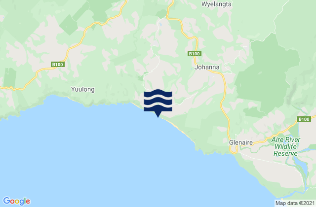 Mappa delle Getijden in Johanna, Australia