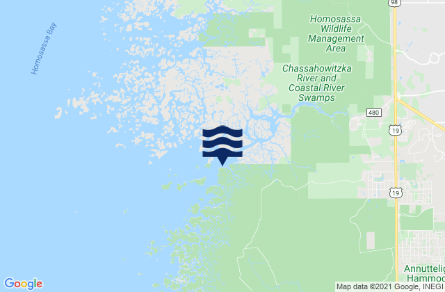 Mappa delle Getijden in Johns Island (Chassahowitzka Bay), United States