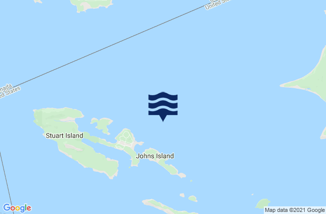 Mappa delle Getijden in Johns Island 0.8 mile north of, United States