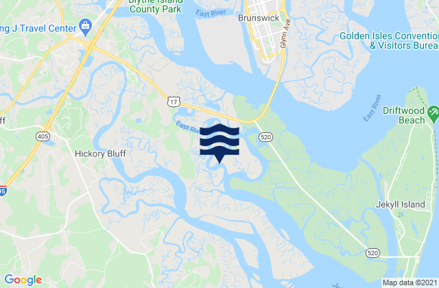 Mappa delle Getijden in Jointer Island (Jointer Creek), United States