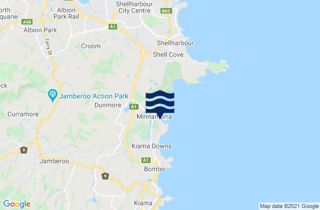 Mappa delle Getijden in Jones Beach, Australia