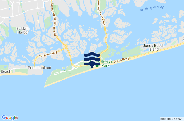 Mappa delle Getijden in Jones Beach, United States