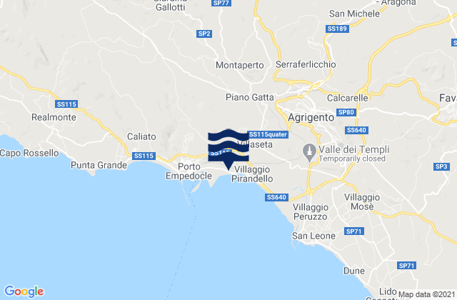 Mappa delle Getijden in Joppolo Giancaxio, Italy