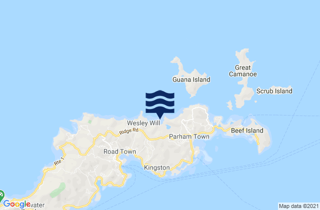 Mappa delle Getijden in Josiahs Bay, U.S. Virgin Islands
