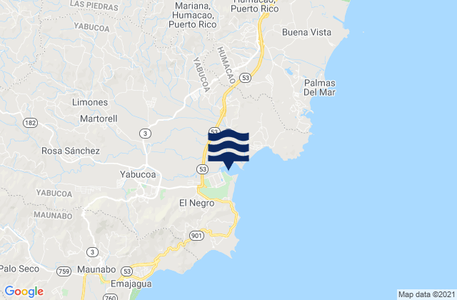 Mappa delle Getijden in Juan Martín Barrio, Puerto Rico