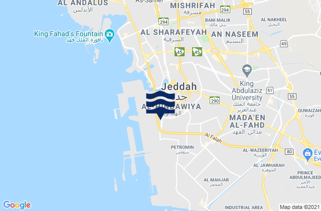 Mappa delle Getijden in Juddah, Saudi Arabia