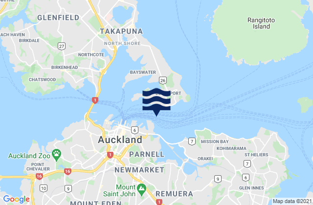 Mappa delle Getijden in Judges Bay, New Zealand