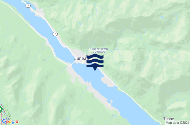 Mappa delle Getijden in Juneau City and Borough, United States