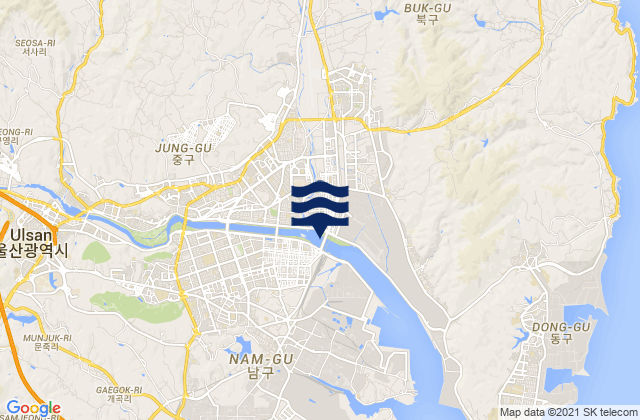 Mappa delle Getijden in Jung-gu, South Korea