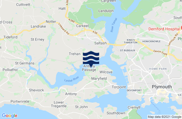 Mappa delle Getijden in Jupiter Point, United Kingdom