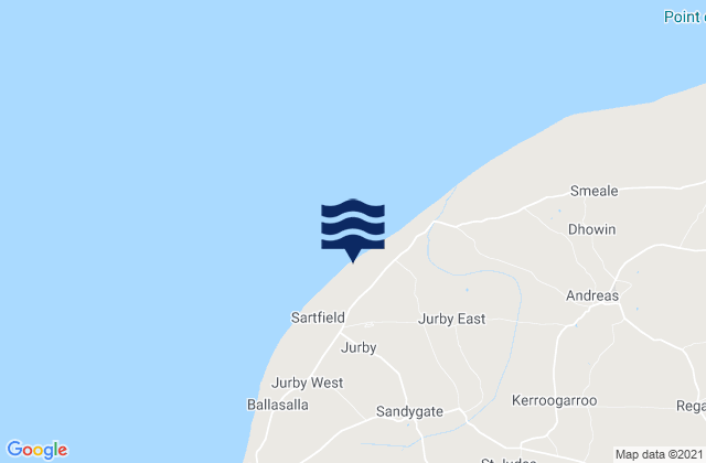 Mappa delle Getijden in Jurby, Isle of Man