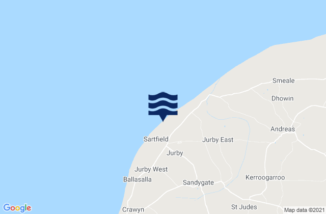 Mappa delle Getijden in Jurby, Isle of Man