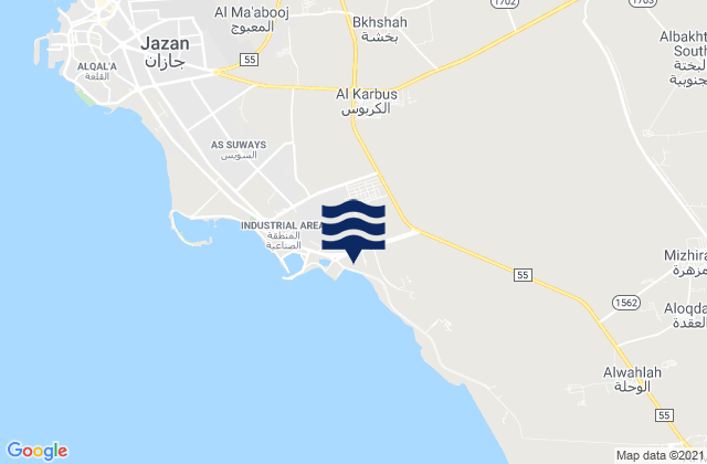 Mappa delle Getijden in Jāzān, Saudi Arabia