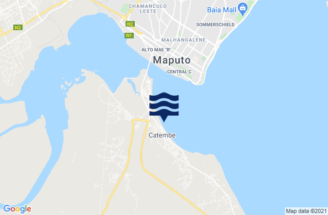 Mappa delle Getijden in KaTembe, Mozambique
