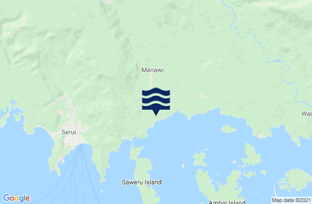 Mappa delle Getijden in Kabupaten Kepulauan Yapen, Indonesia