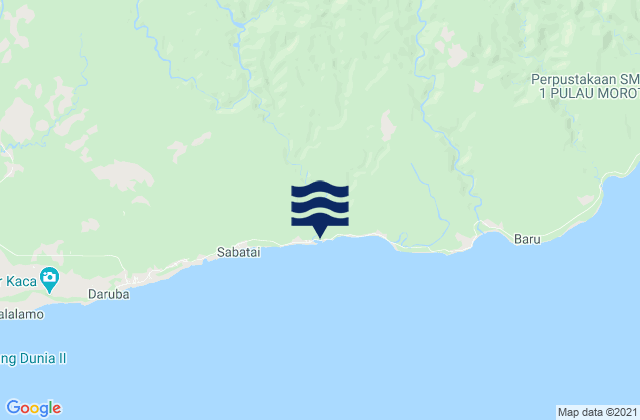Mappa delle Getijden in Kabupaten Pulau Morotai, Indonesia