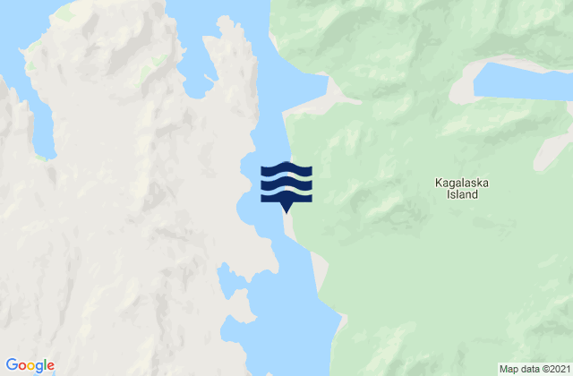 Mappa delle Getijden in Kagalaska Strait off Galas Point, United States