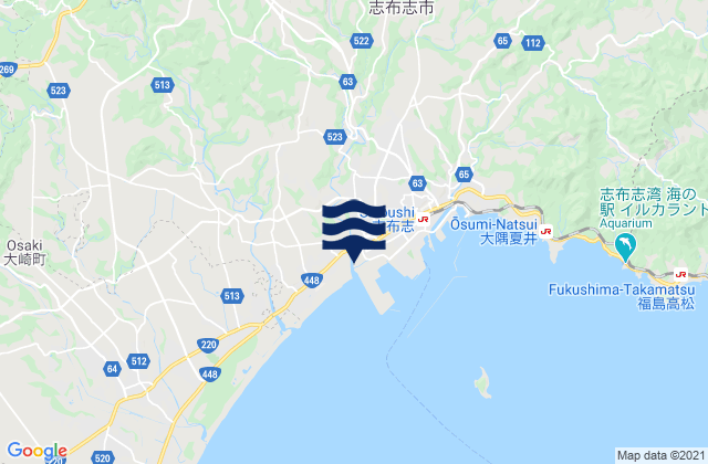 Mappa delle Getijden in Kagoshima-ken, Japan