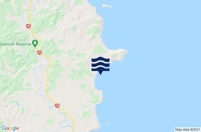 Mappa delle Getijden in Kaiaua Bay, New Zealand