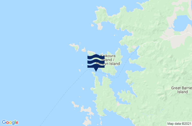 Mappa delle Getijden in Kaikoura Island, New Zealand