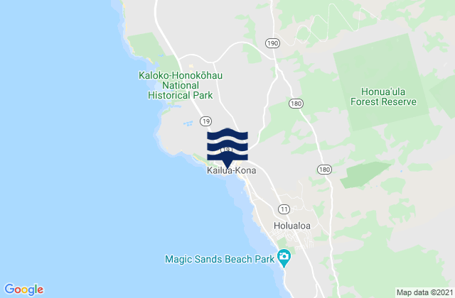 Mappa delle Getijden in Kailua-Kona, United States