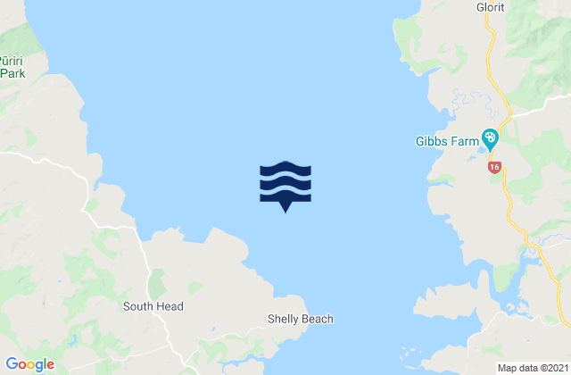 Mappa delle Getijden in Kaipara Harbour, New Zealand