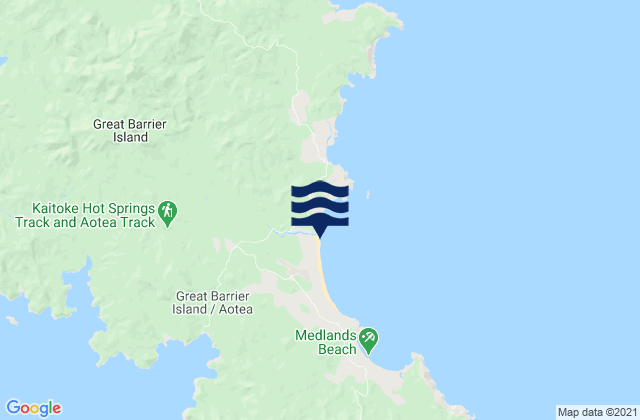 Mappa delle Getijden in Kaitoke Beach, New Zealand