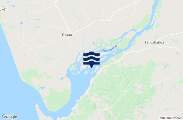 Mappa delle Getijden in Kaiwaka No. 1 Island, New Zealand