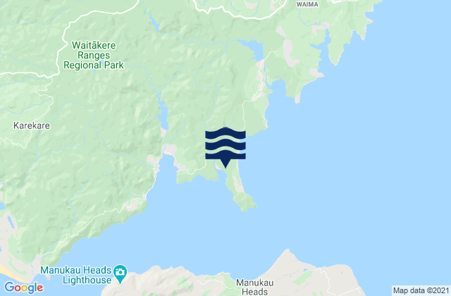Mappa delle Getijden in Kakamatua Inlet, New Zealand