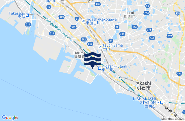 Mappa delle Getijden in Kako-gun, Japan