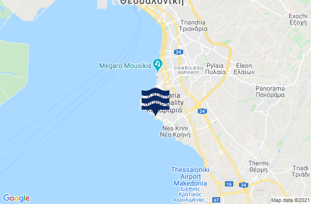 Mappa delle Getijden in Kalamariá, Greece