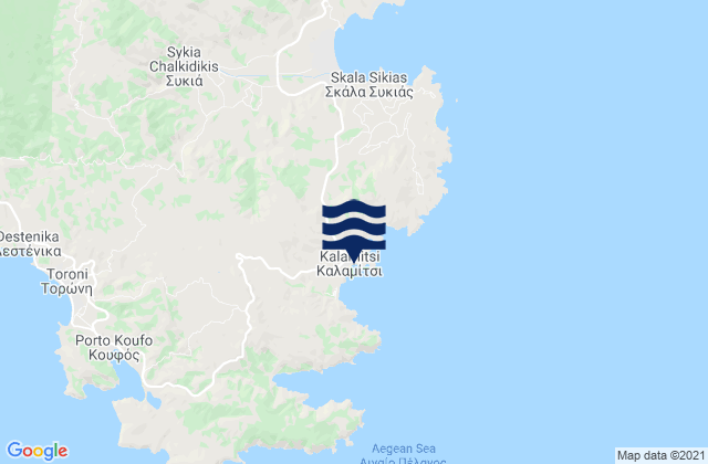 Mappa delle Getijden in Kalamitsi, Greece