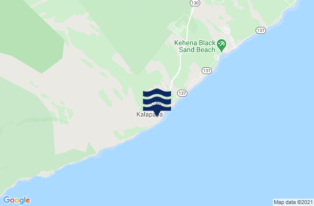 Mappa delle Getijden in Kalapana Beach (historical), United States