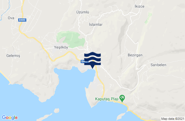 Mappa delle Getijden in Kalkan, Turkey