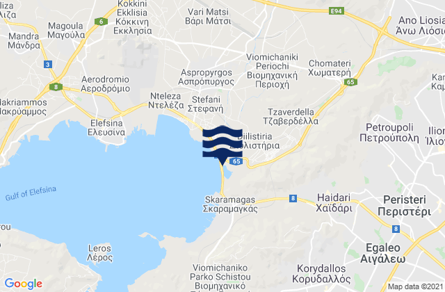 Mappa delle Getijden in Kamaterón, Greece