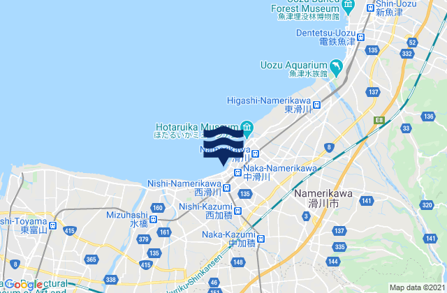 Mappa delle Getijden in Kamiichi, Japan