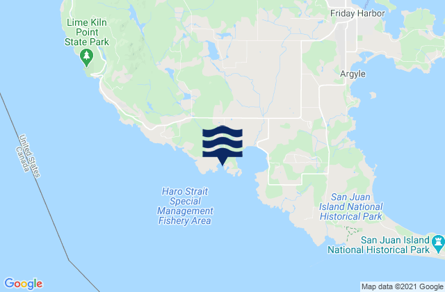 Mappa delle Getijden in Kanaka Bay (San Juan Island), United States