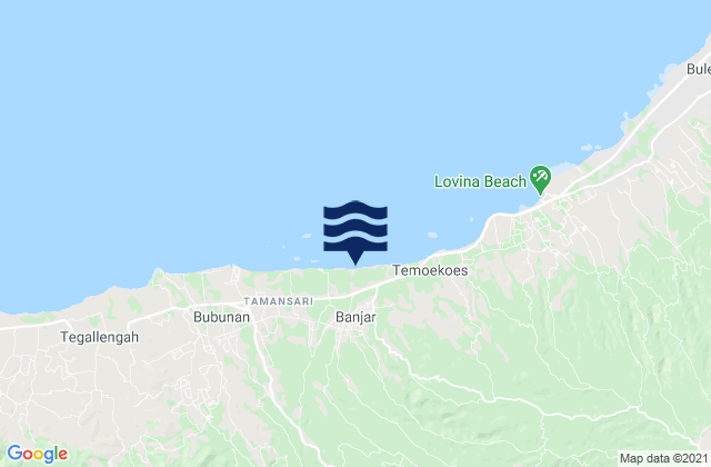 Mappa delle Getijden in Kanginan, Indonesia